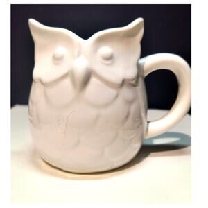 197.  Cute Owl Mug or Planter White